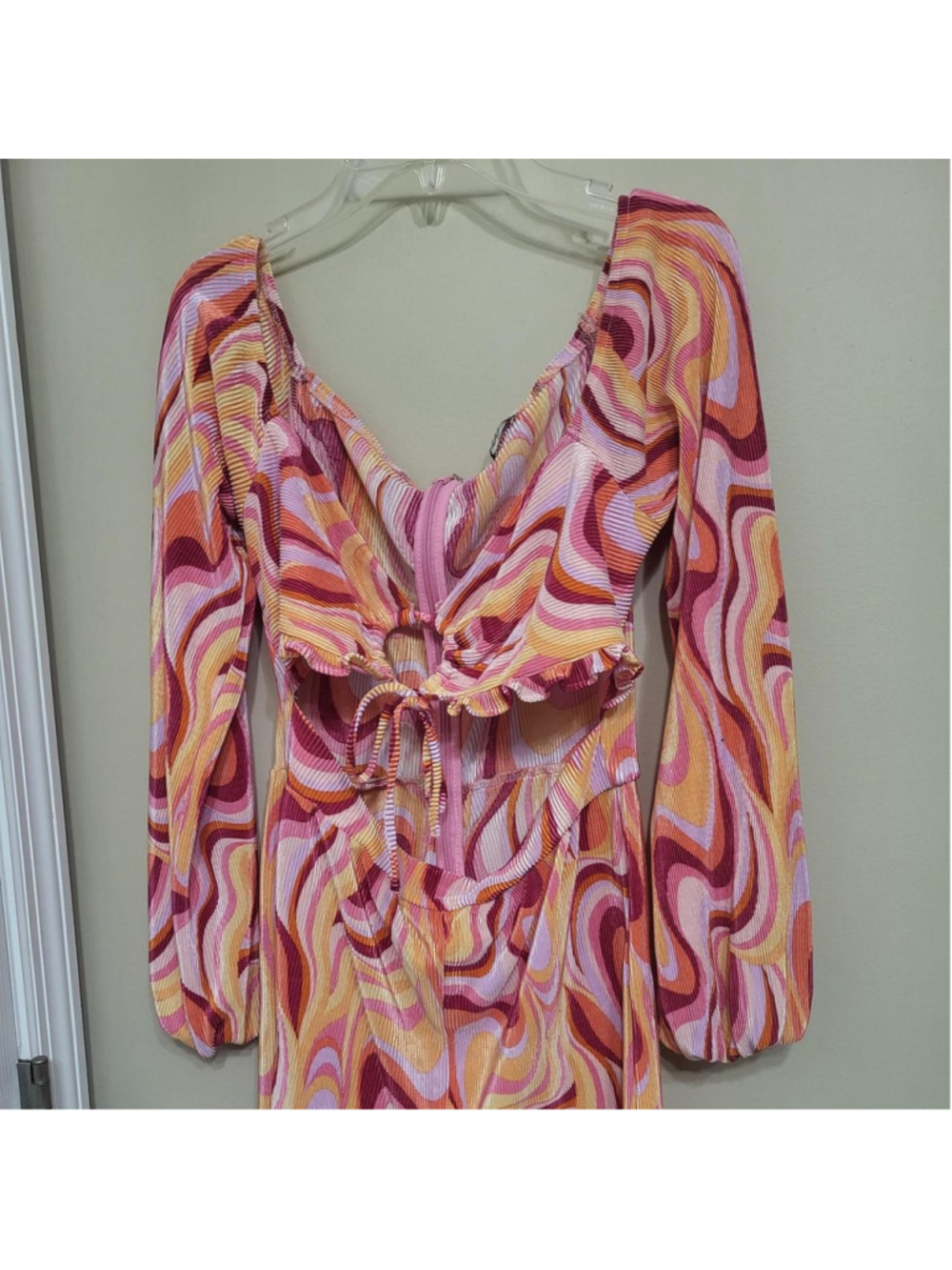 Fashion Nova multicoloured romper with tie detail